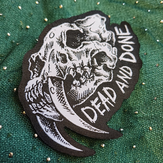 Saber-Tooth Skull Fabric Patch