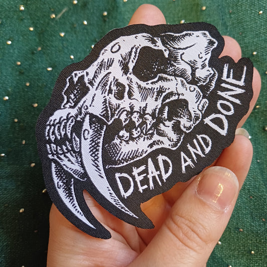 Saber-Tooth Skull Fabric Patch