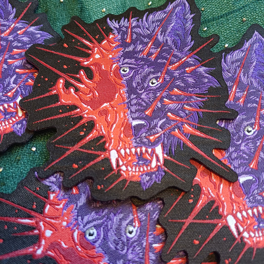 Thorny Wolf Skull Fabric Patch