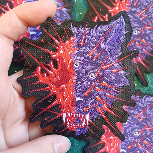 Thorny Wolf Skull Fabric Patch