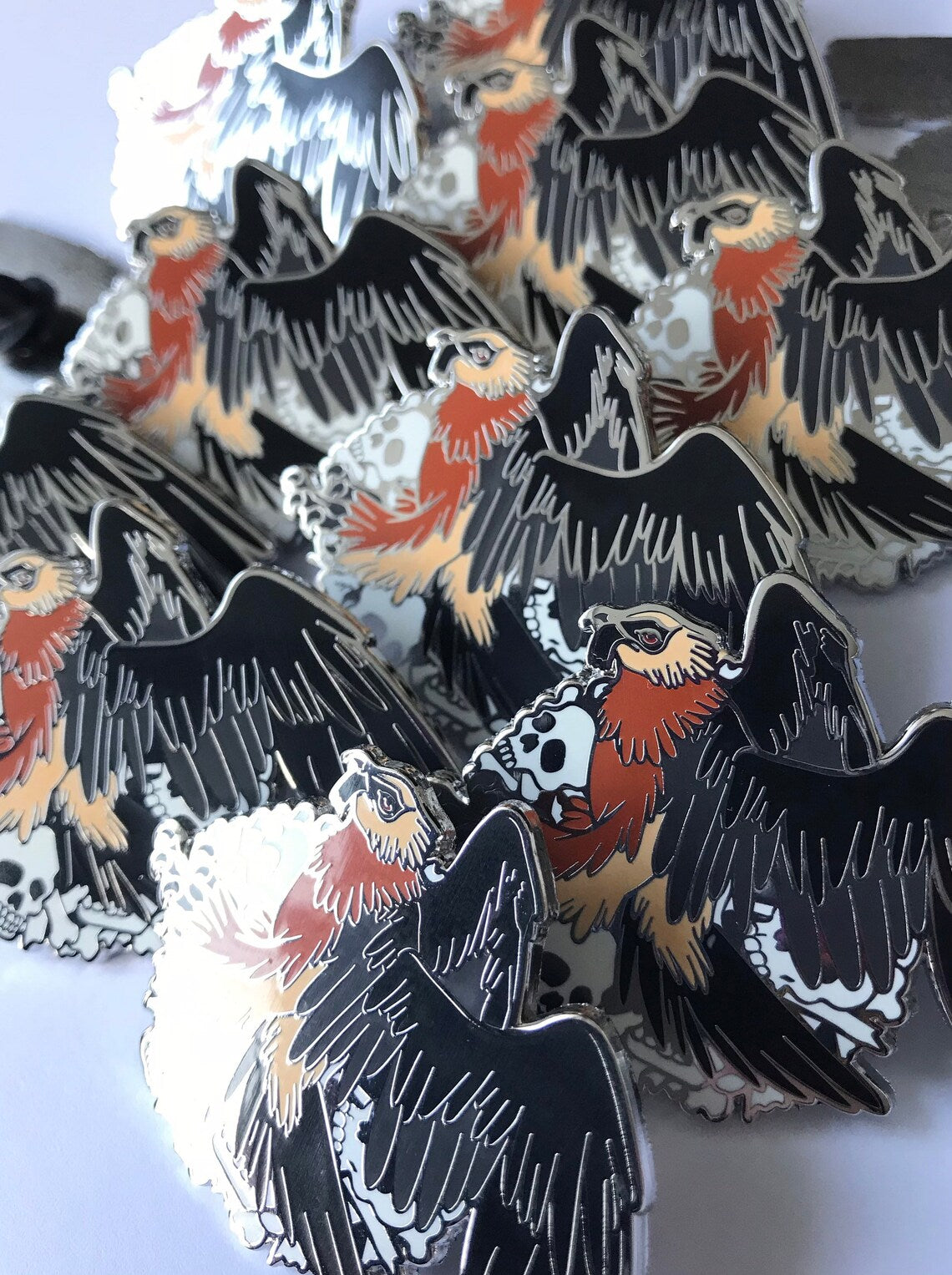 Bearded Vulture Silver Enamel Pin