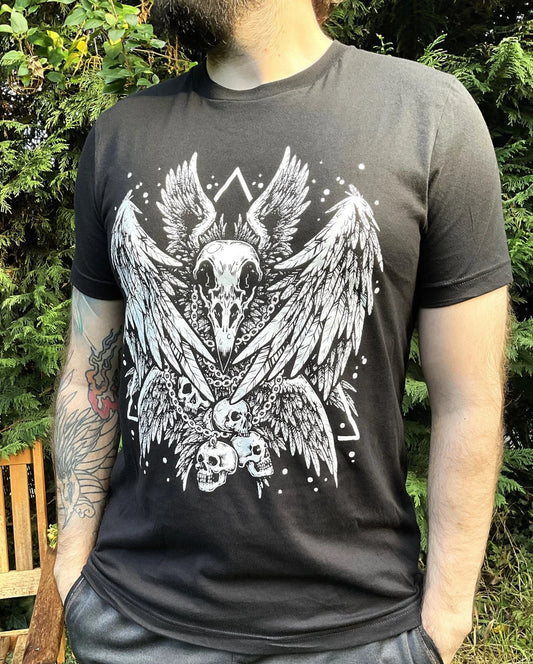 Gothic Bird Skull Seraphim T-shirt