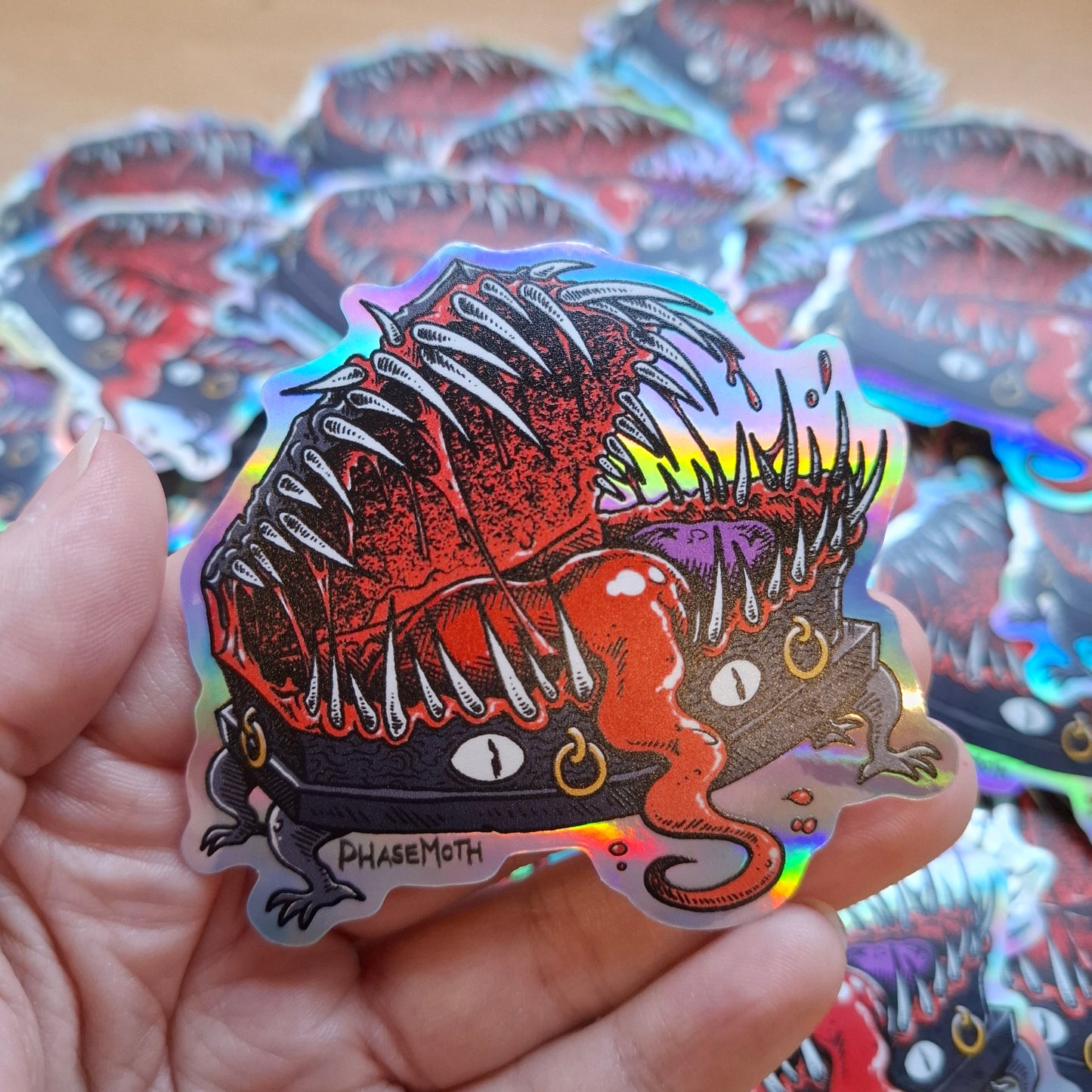 Coffin Mimic Holographic Vinyl Sticker