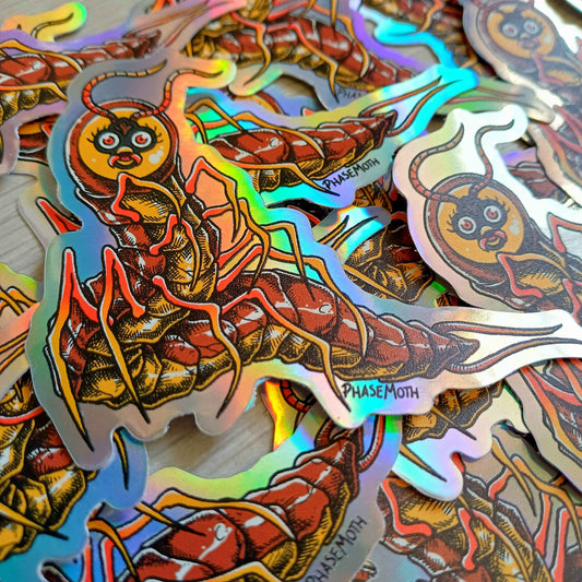 Centipede Furby Rainbow Vinyl Sticker