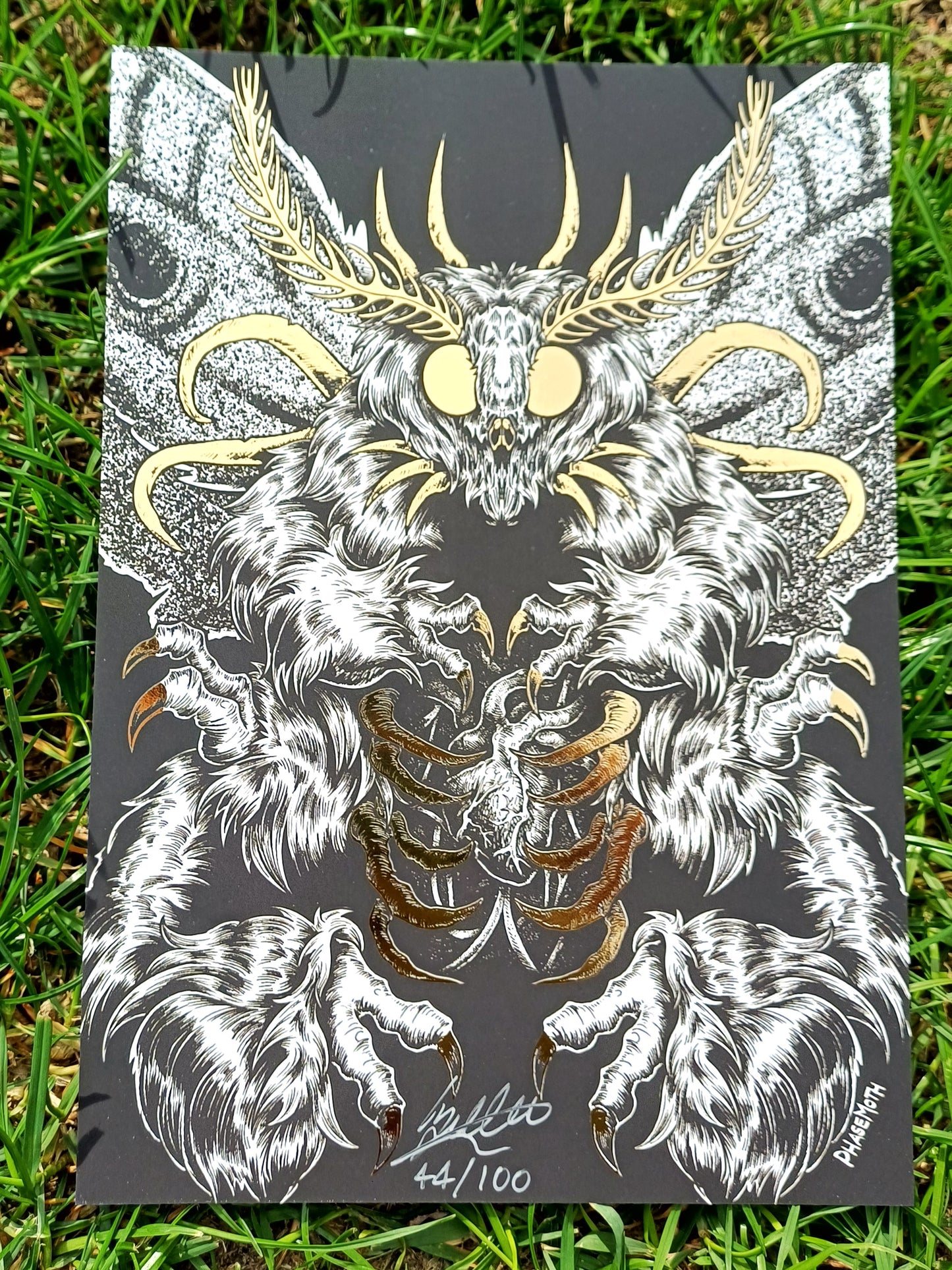 Foil Moth Beast Limited Edition Mini Print
