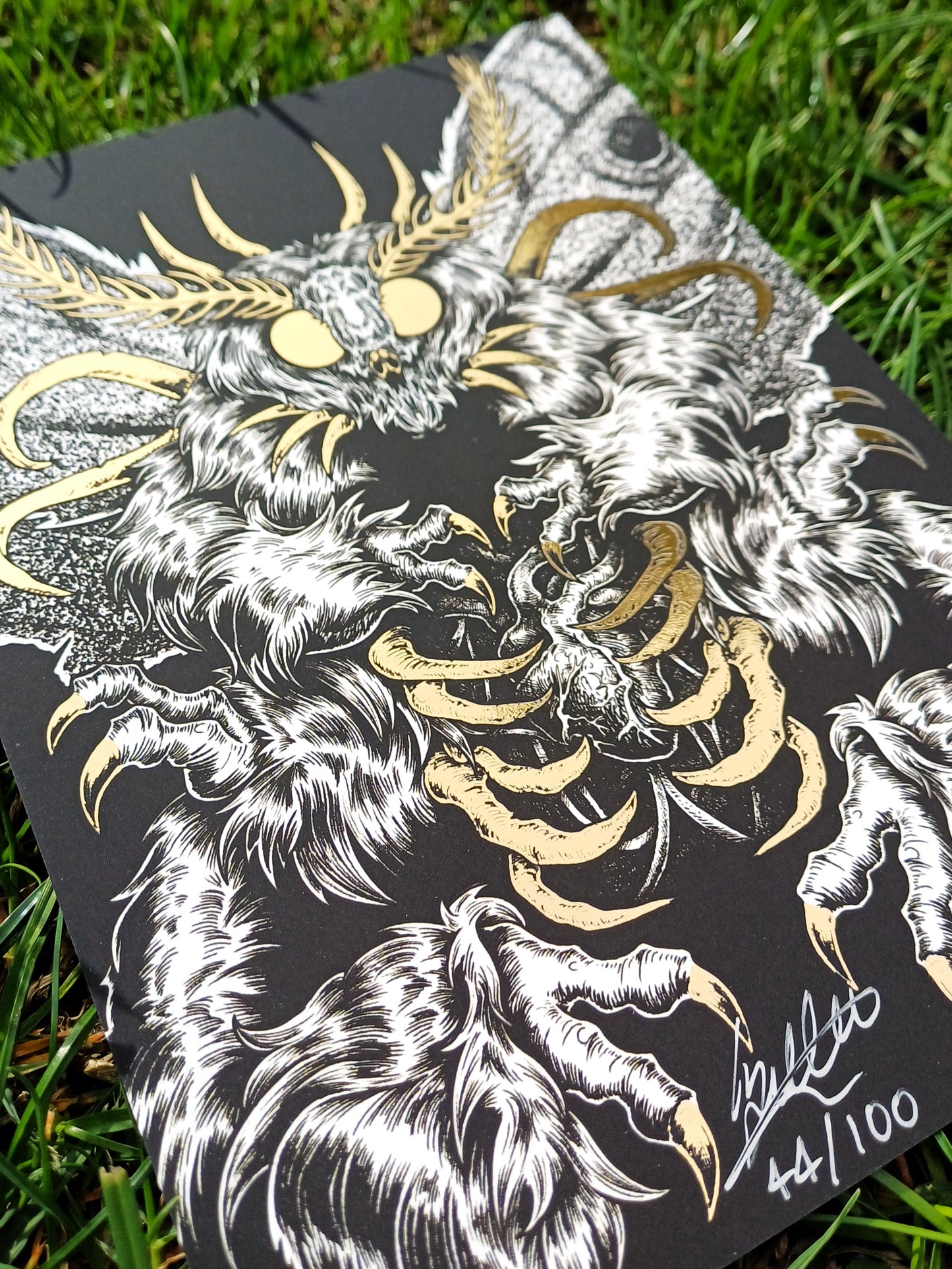 Foil Moth Beast Limited Edition Mini Print