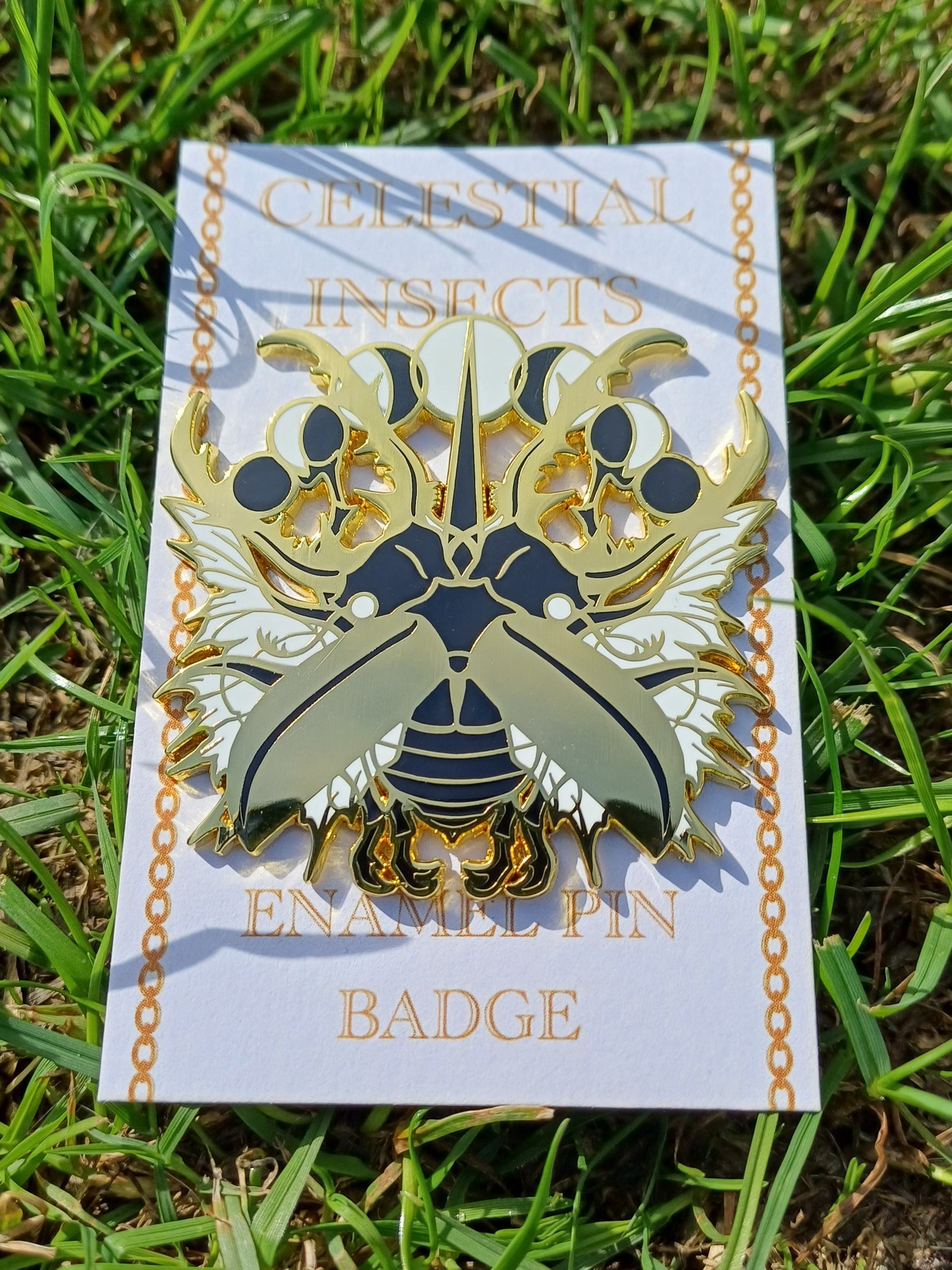 Celestial Stag Beetle Gold Enamel Pin