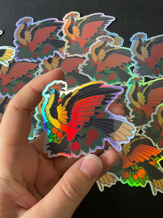 Hoatzin Holographic Vinyl Sticker