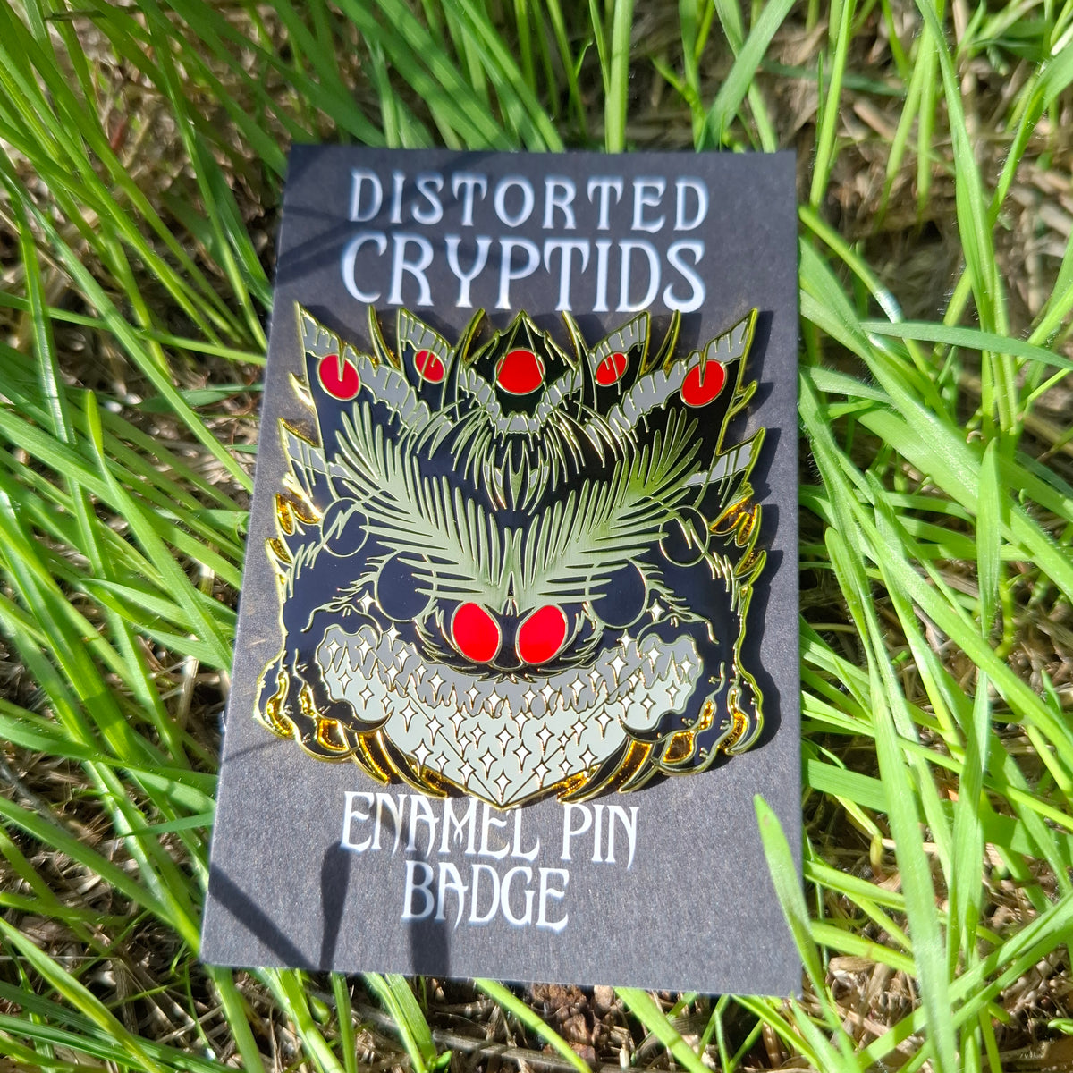 Mothman Gold Distorted Cryptid Enamel Pin