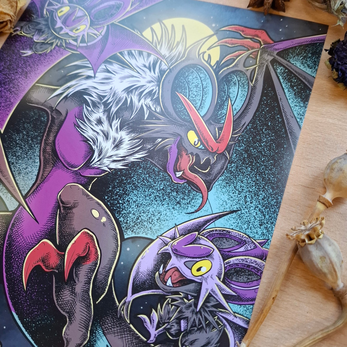 Noivern & Noibat A4 Art Print