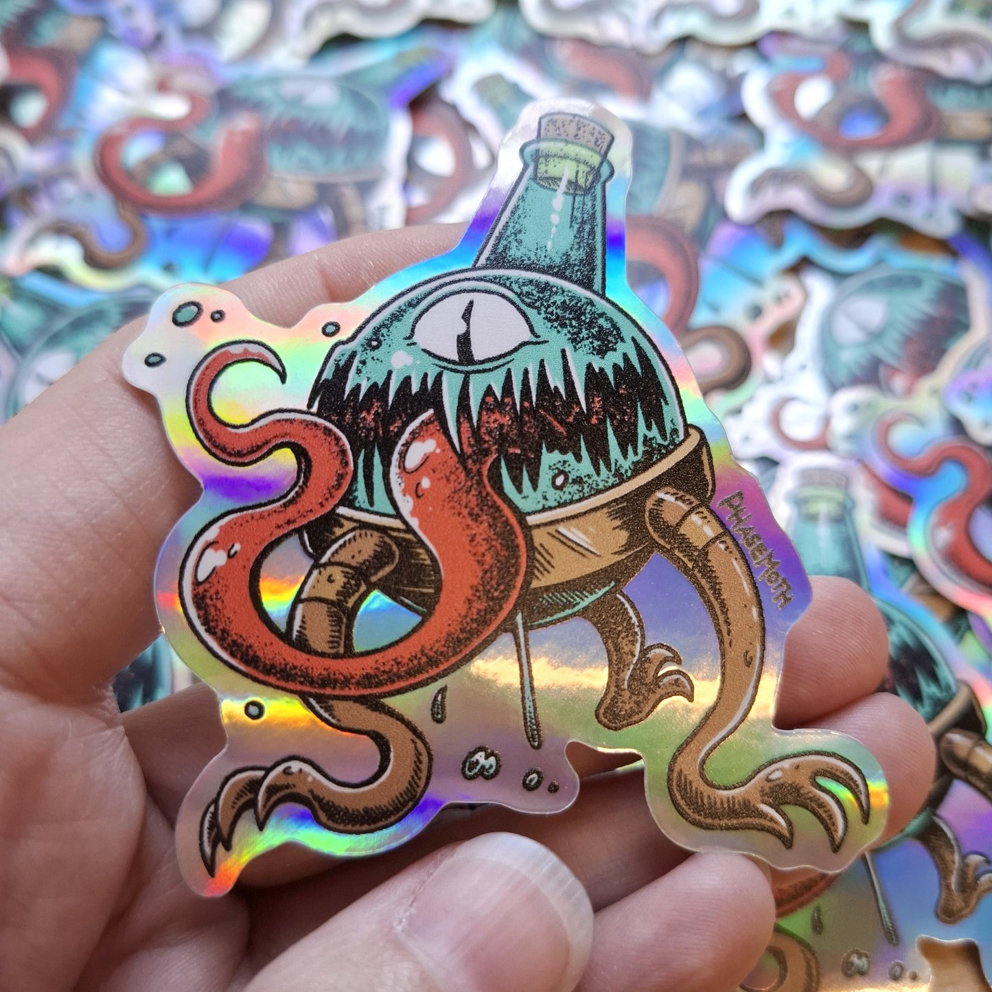 Potion Bottle Mimic Holographic Vinyl Sticker