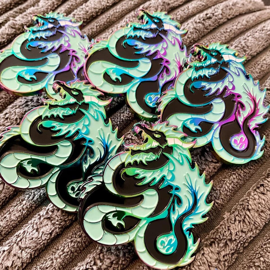 Sea Serpent Rainbow Enamel Pin