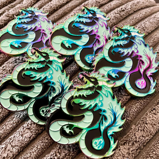Sea Serpent Rainbow Enamel Pin