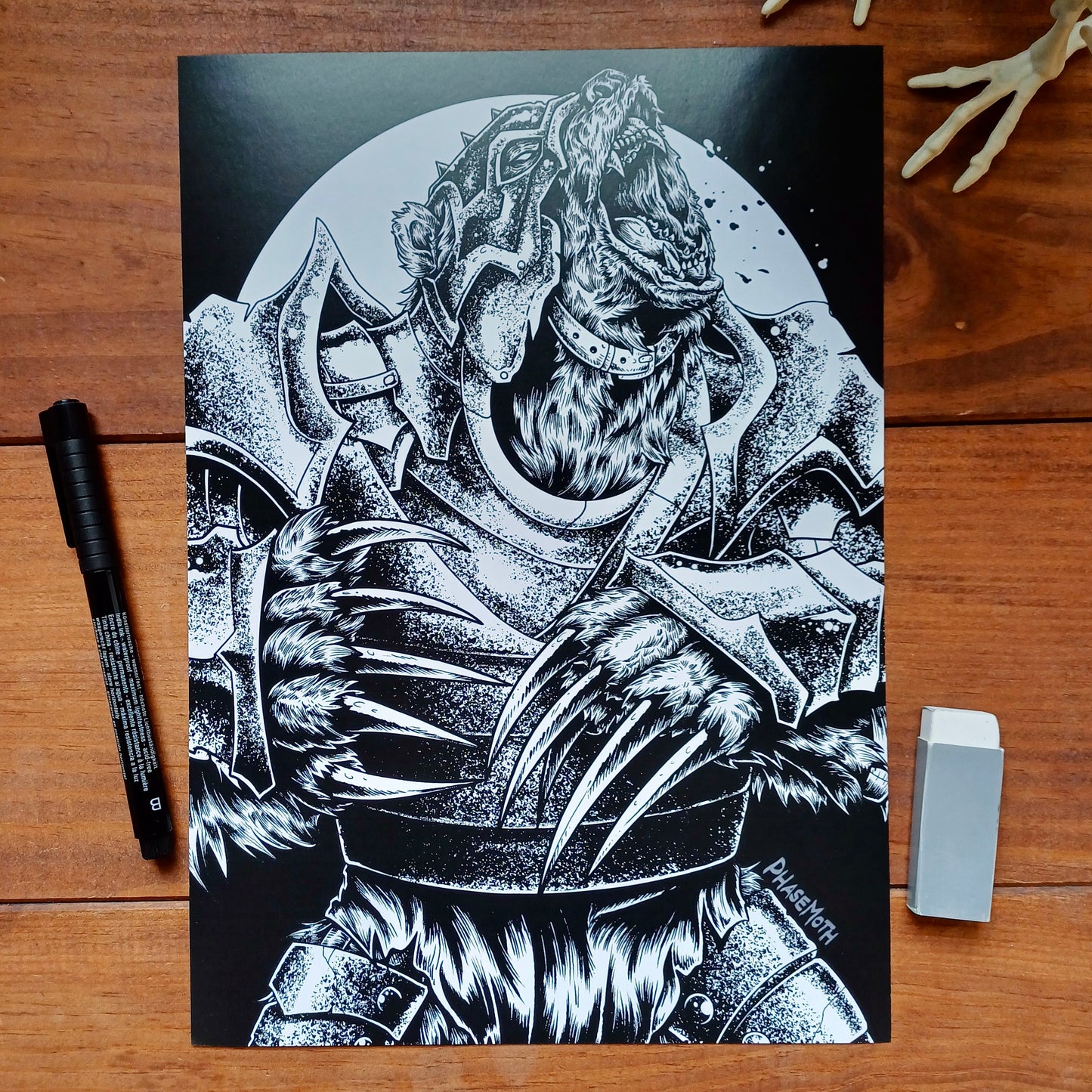 ARMORED BEAR Fantasy Art Print