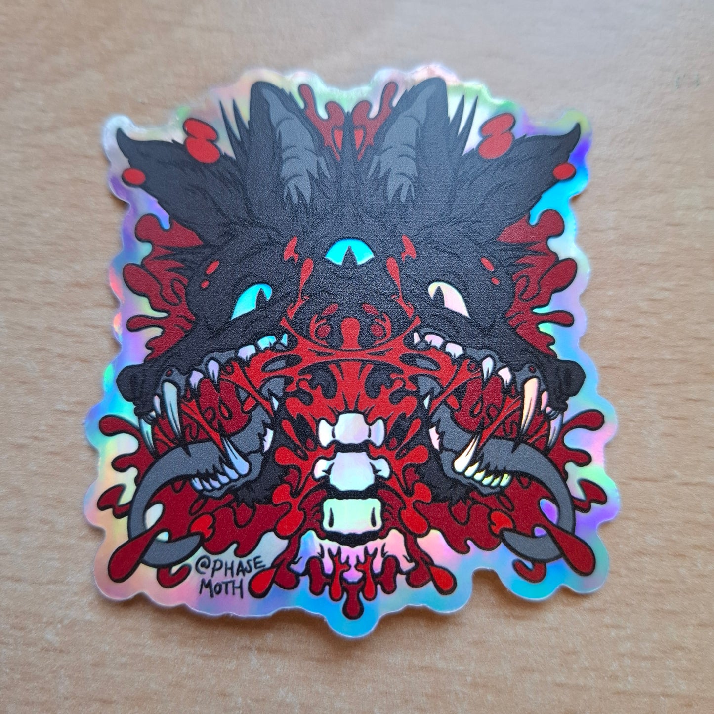 Chupacabra Distorted Cryptid Holographic Vinyl Sticker