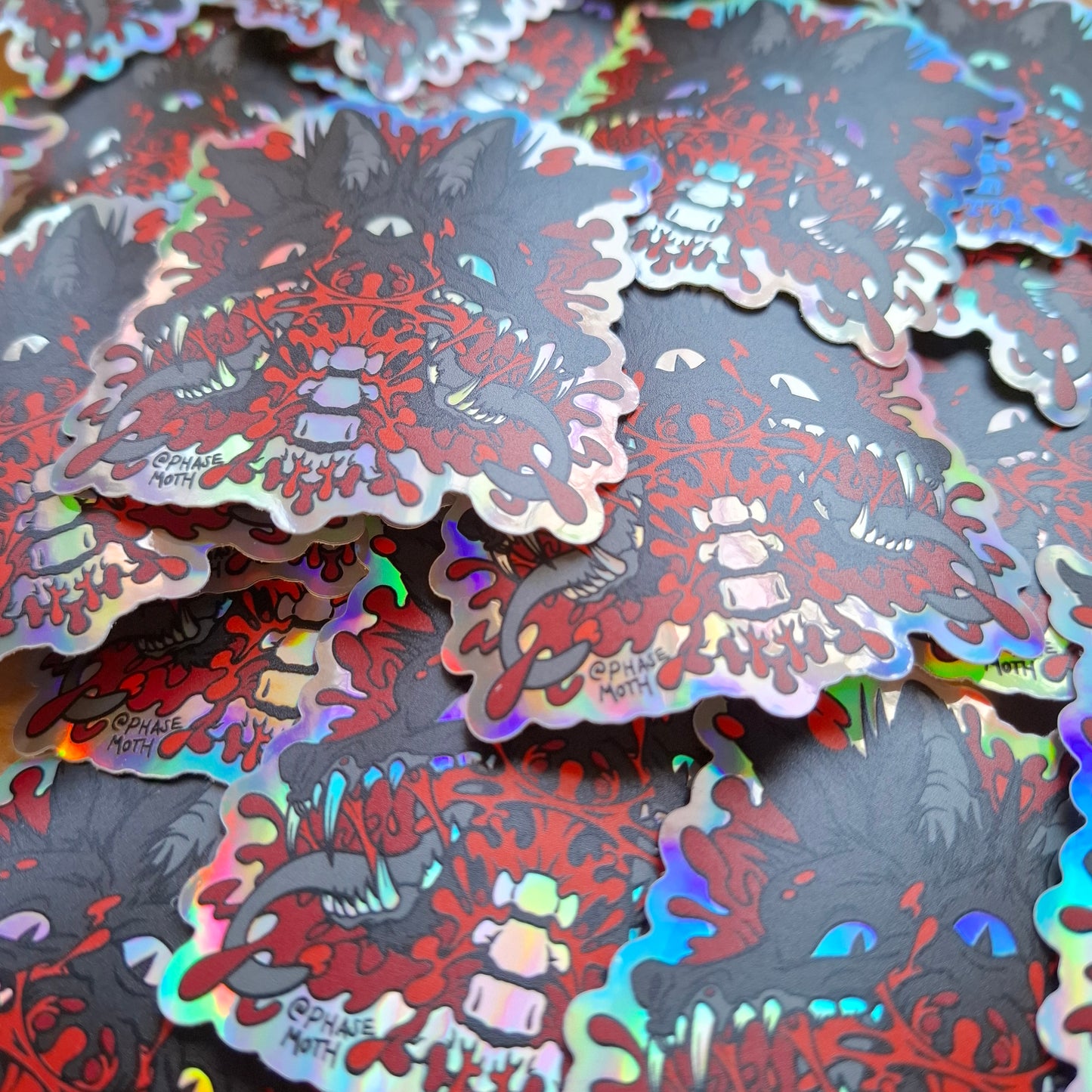 Chupacabra Distorted Cryptid Holographic Vinyl Sticker