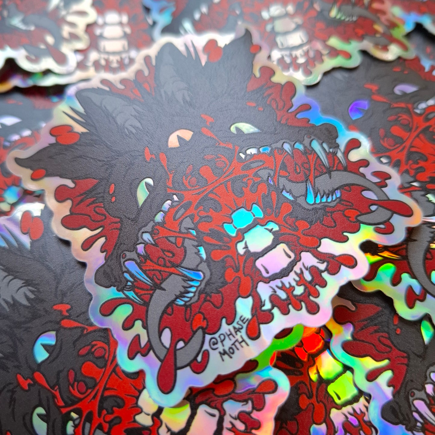 Chupacabra Distorted Cryptid Holographic Vinyl Sticker