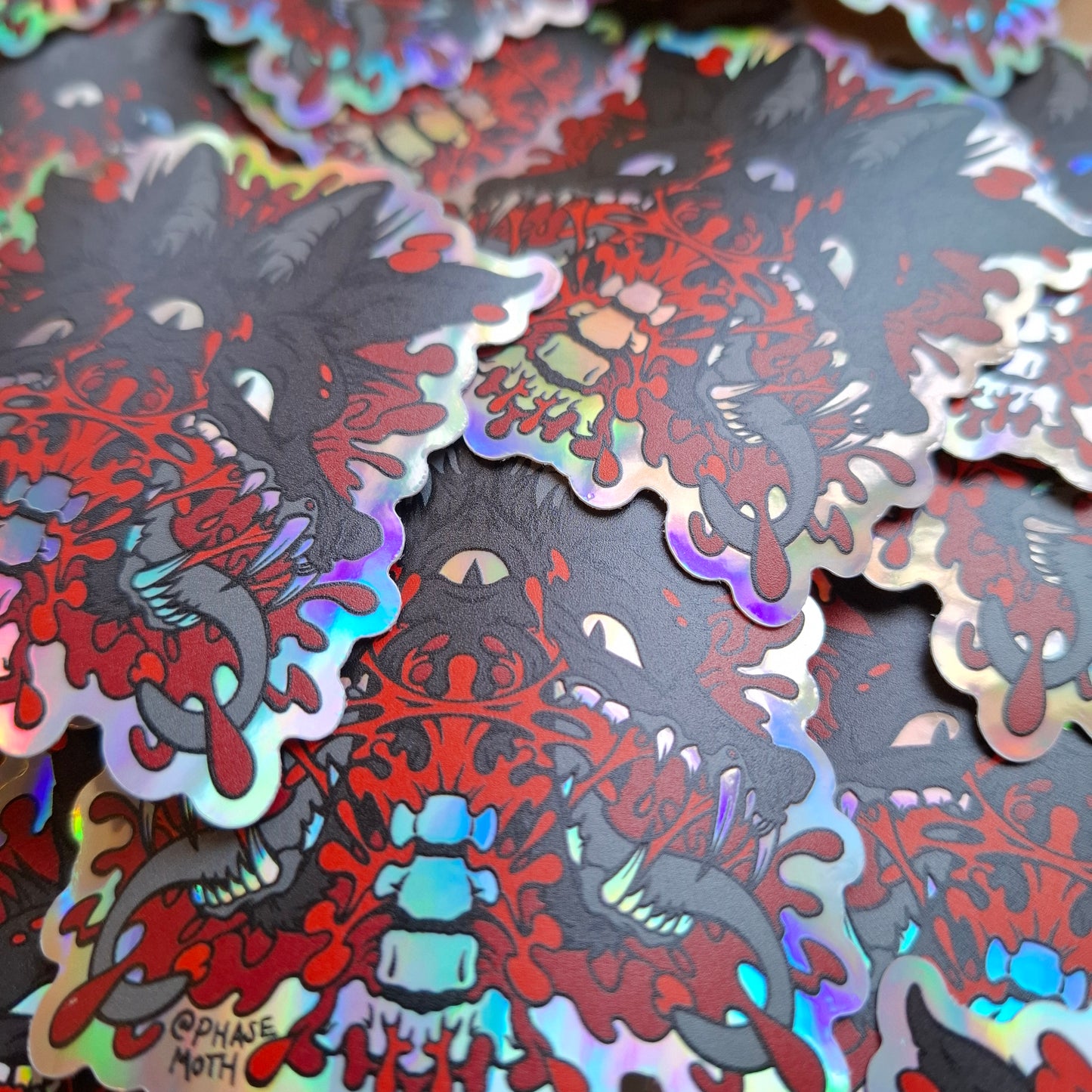 Chupacabra Distorted Cryptid Holographic Vinyl Sticker