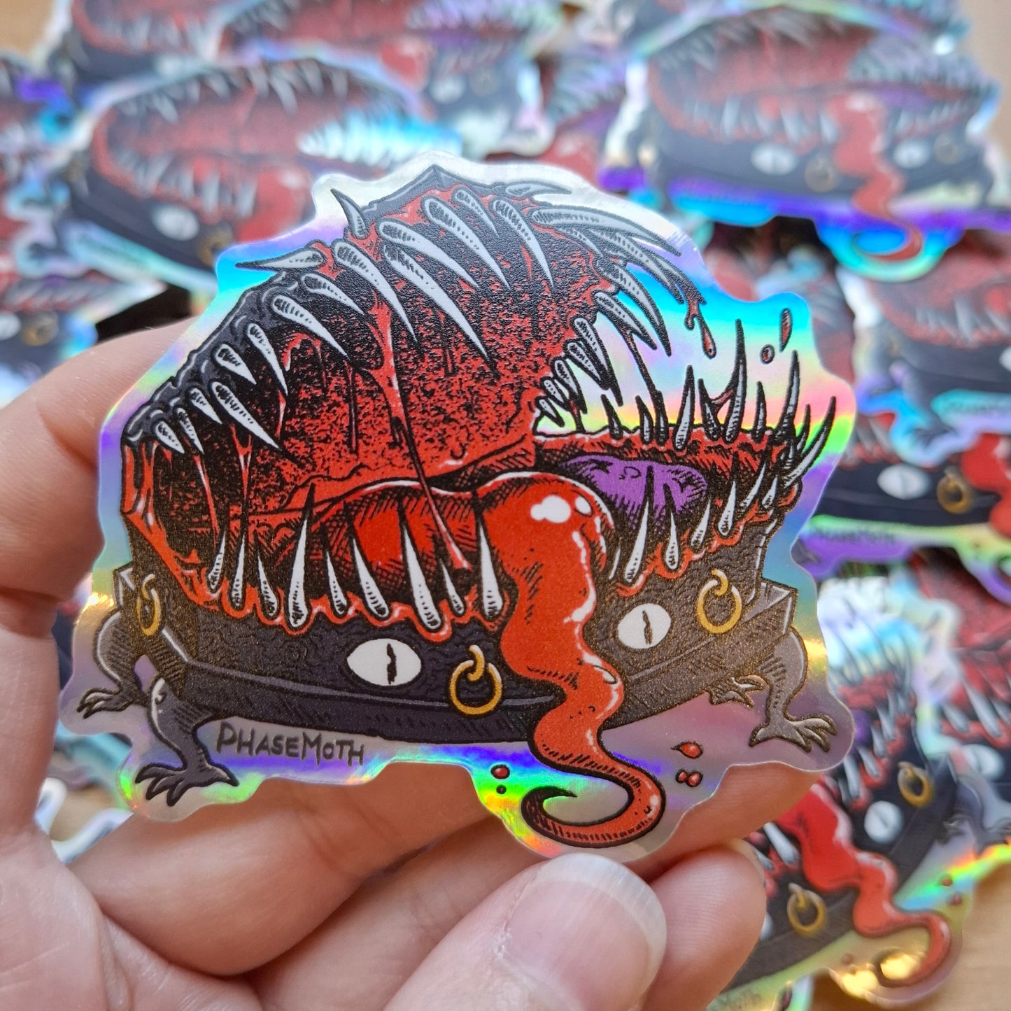 Coffin Mimic Holographic Vinyl Sticker