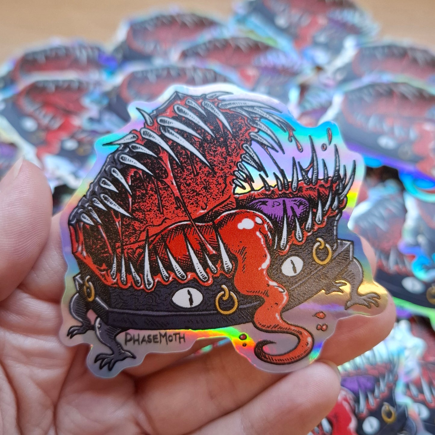 Coffin Mimic Holographic Vinyl Sticker