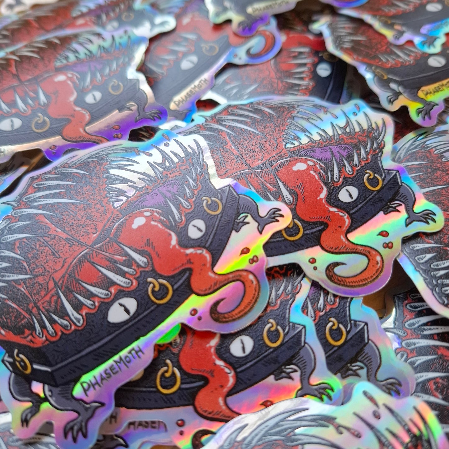 Coffin Mimic Holographic Vinyl Sticker