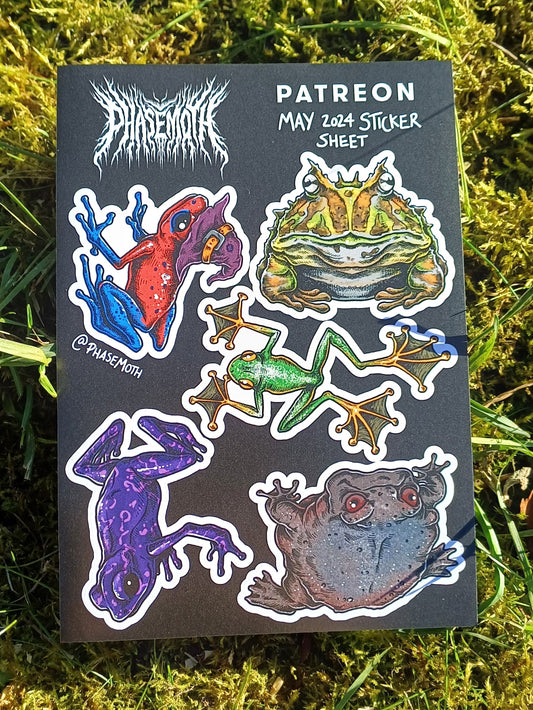 Frogs & Toads A6 Sticker Sheet