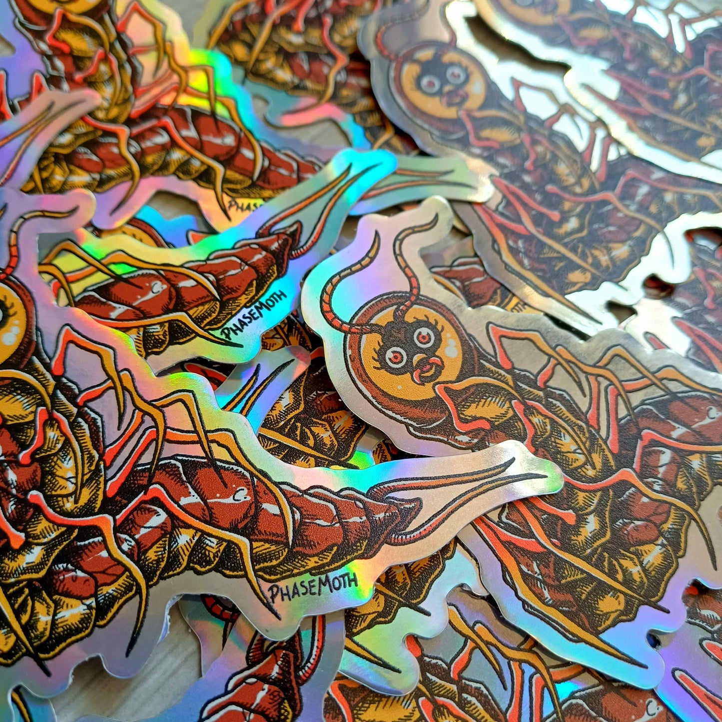 Centipede Furby Rainbow Vinyl Sticker