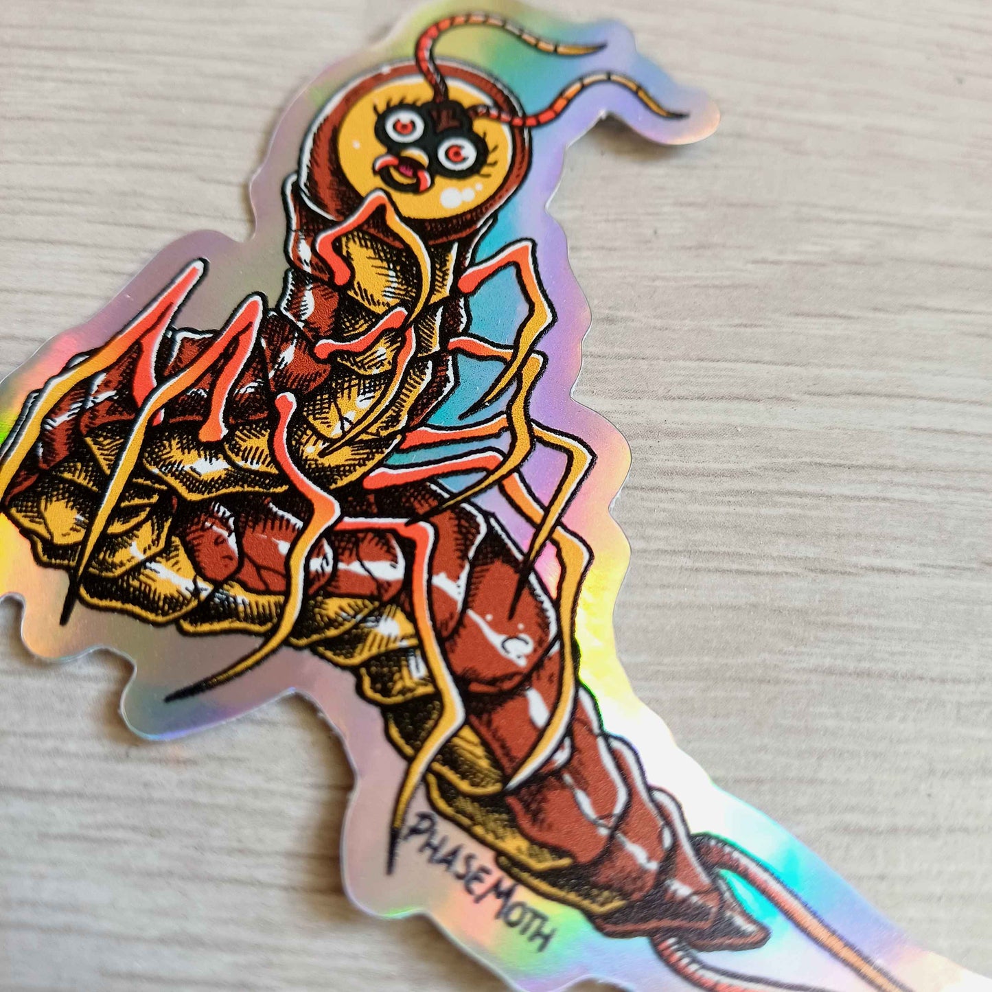 Centipede Furby Rainbow Vinyl Sticker