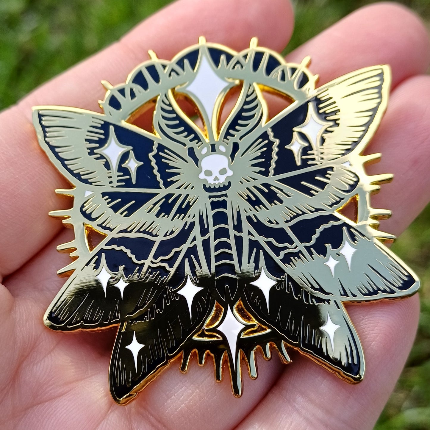 Celestial Moth Gold Enamel Pin