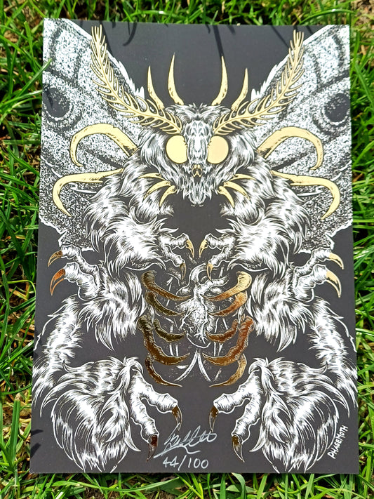Foil Moth Beast Limited Edition Mini Print