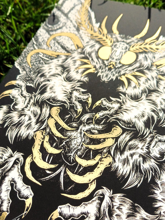 Foil Moth Beast Limited Edition Mini Print