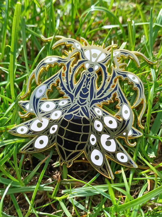 Celestial Praying Mantis Gold Enamel Pin