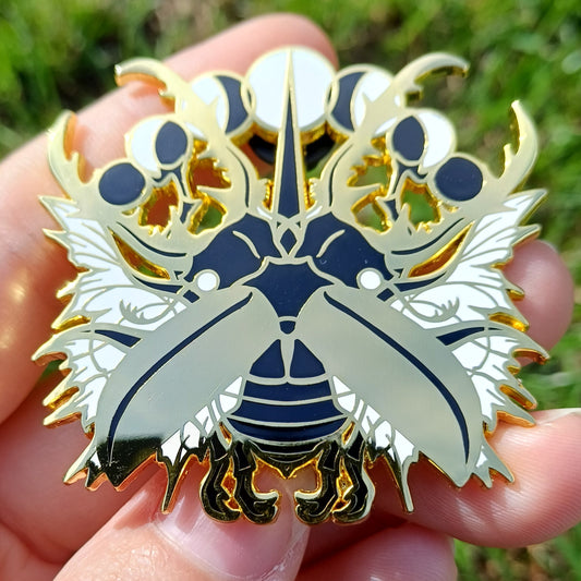 Celestial Stag Beetle Gold Enamel Pin