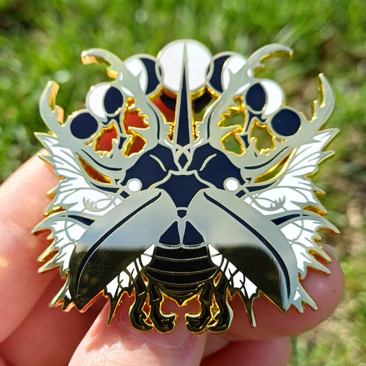 Celestial Stag Beetle Gold Enamel Pin