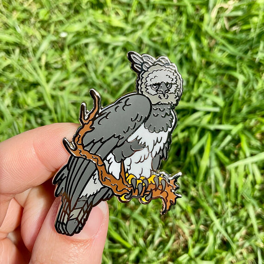 Harpy Eagle Silver Enamel Pin