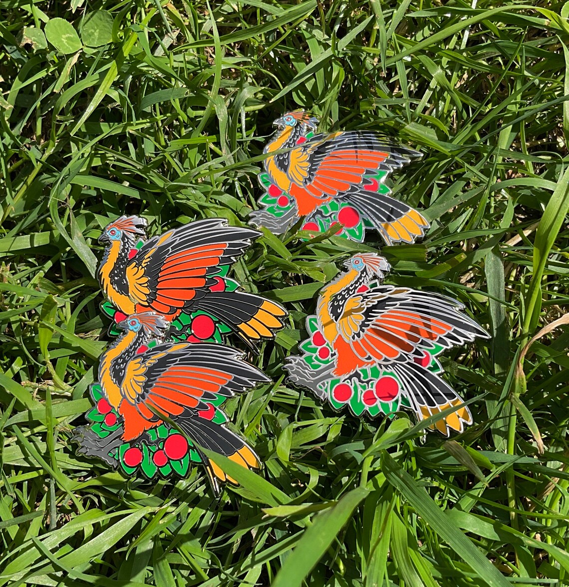 Hoatzin Canje Pheasant Silver Enamel Pin