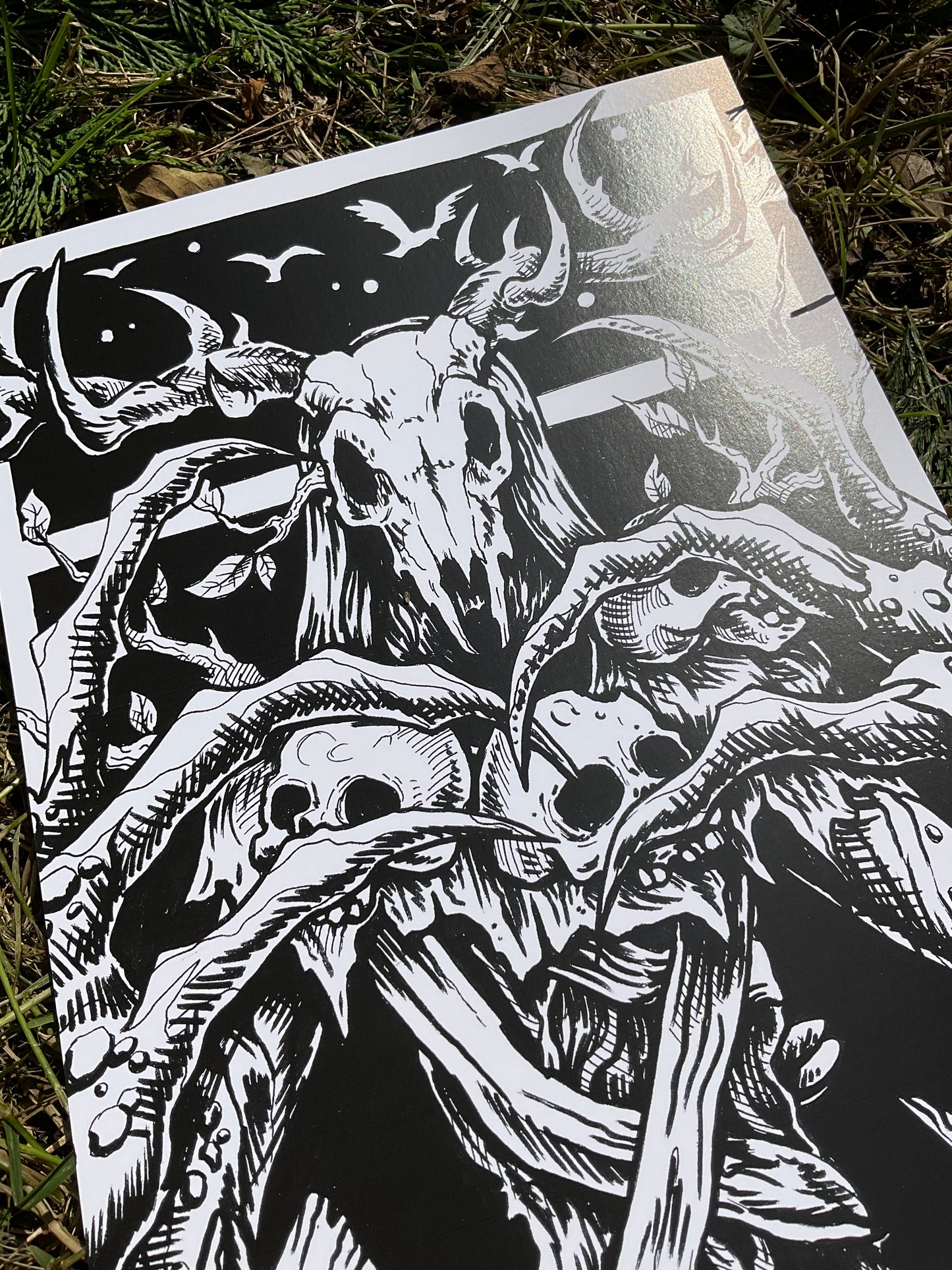 Leshy Monochrome Horror Art Print