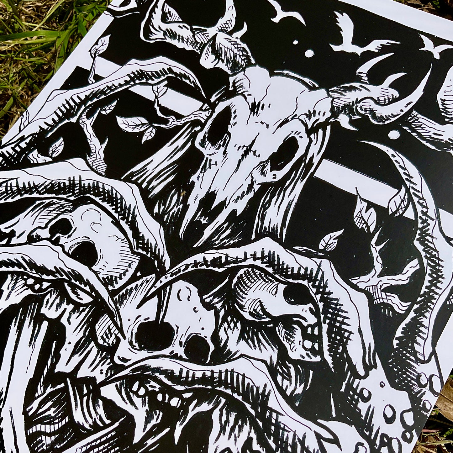 Leshy Monochrome Horror Art Print