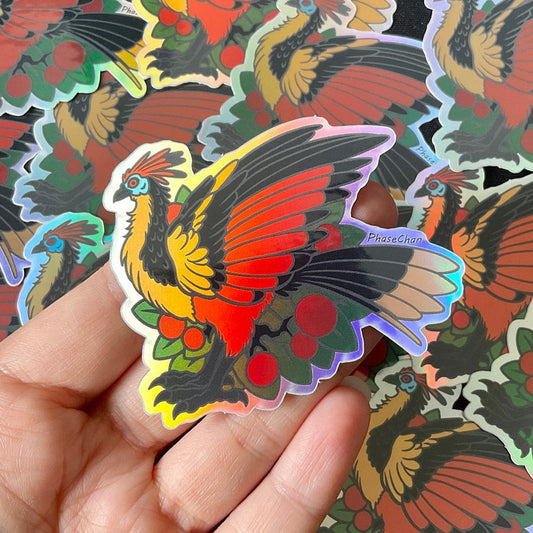 Hoatzin Holographic Vinyl Sticker