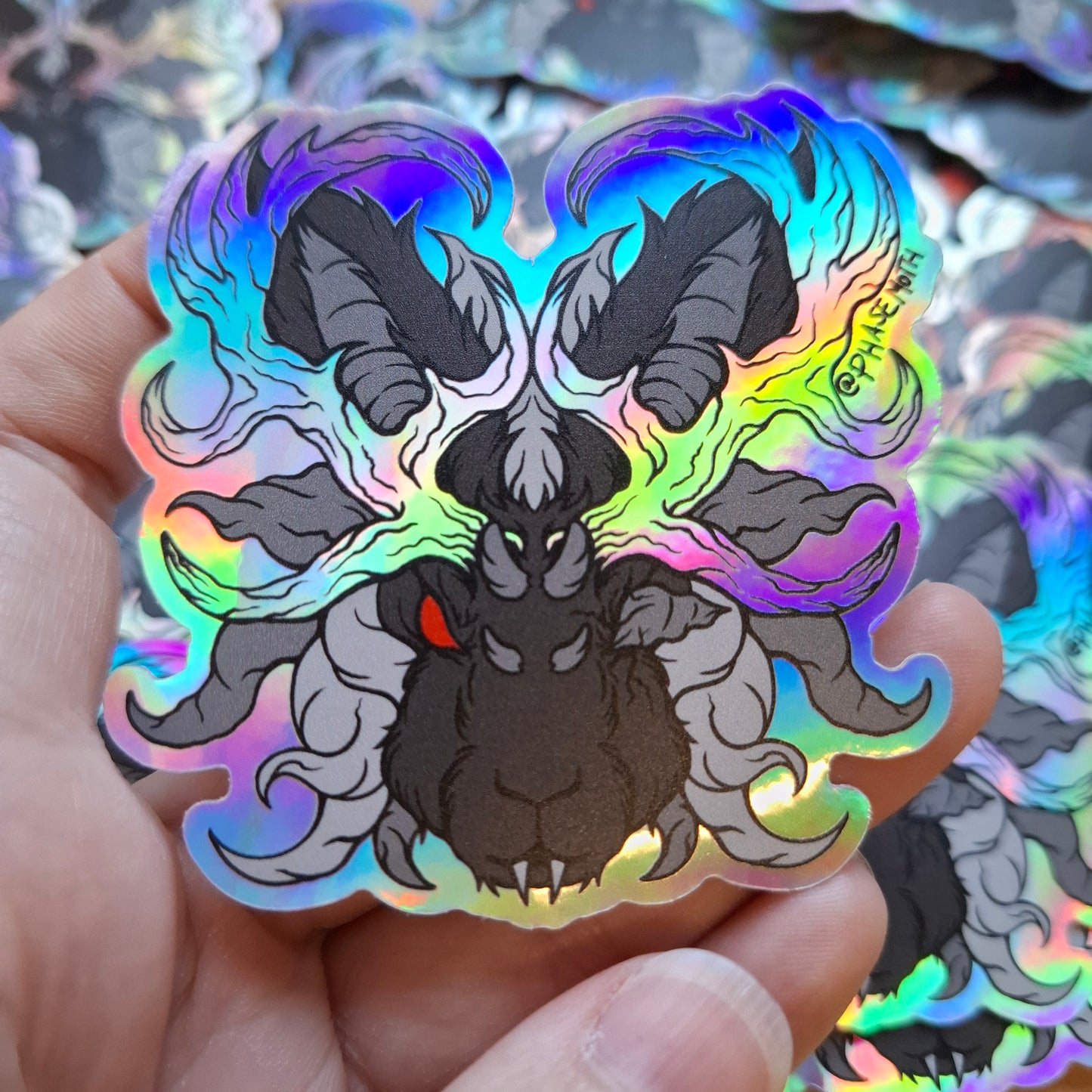 Jackalope Distorted Cryptid Holographic Vinyl Sticker