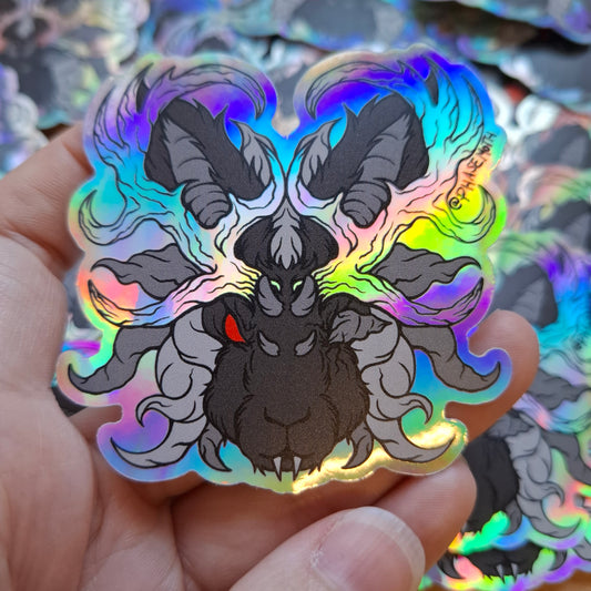 Jackalope Distorted Cryptid Holographic Vinyl Sticker