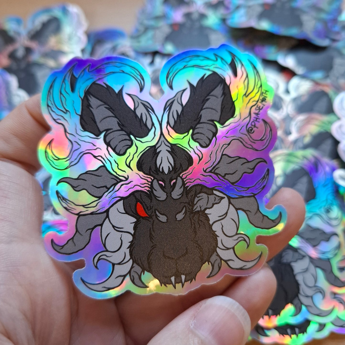 Jackalope Distorted Cryptid Holographic Vinyl Sticker