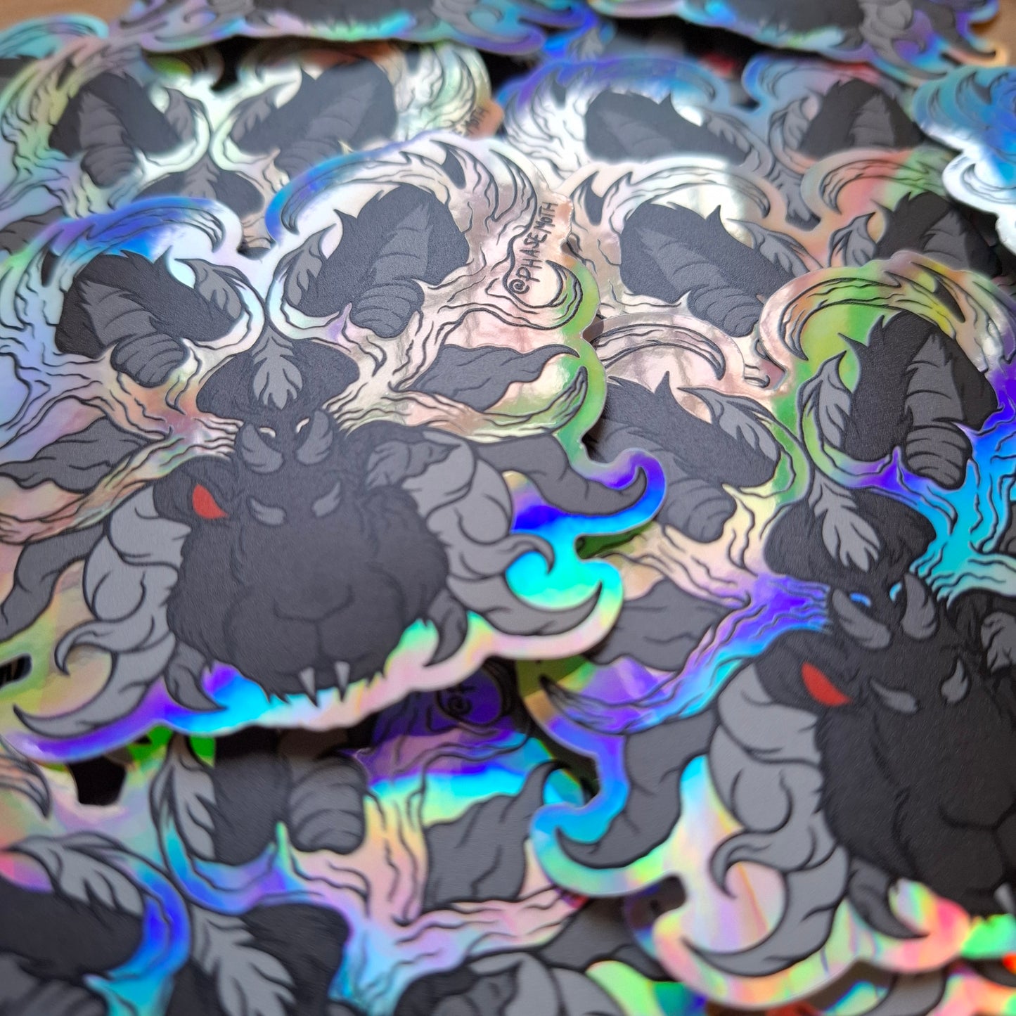 Jackalope Distorted Cryptid Holographic Vinyl Sticker