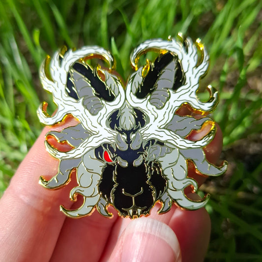 Jackalope Gold Distorted Cryptid Enamel Pin