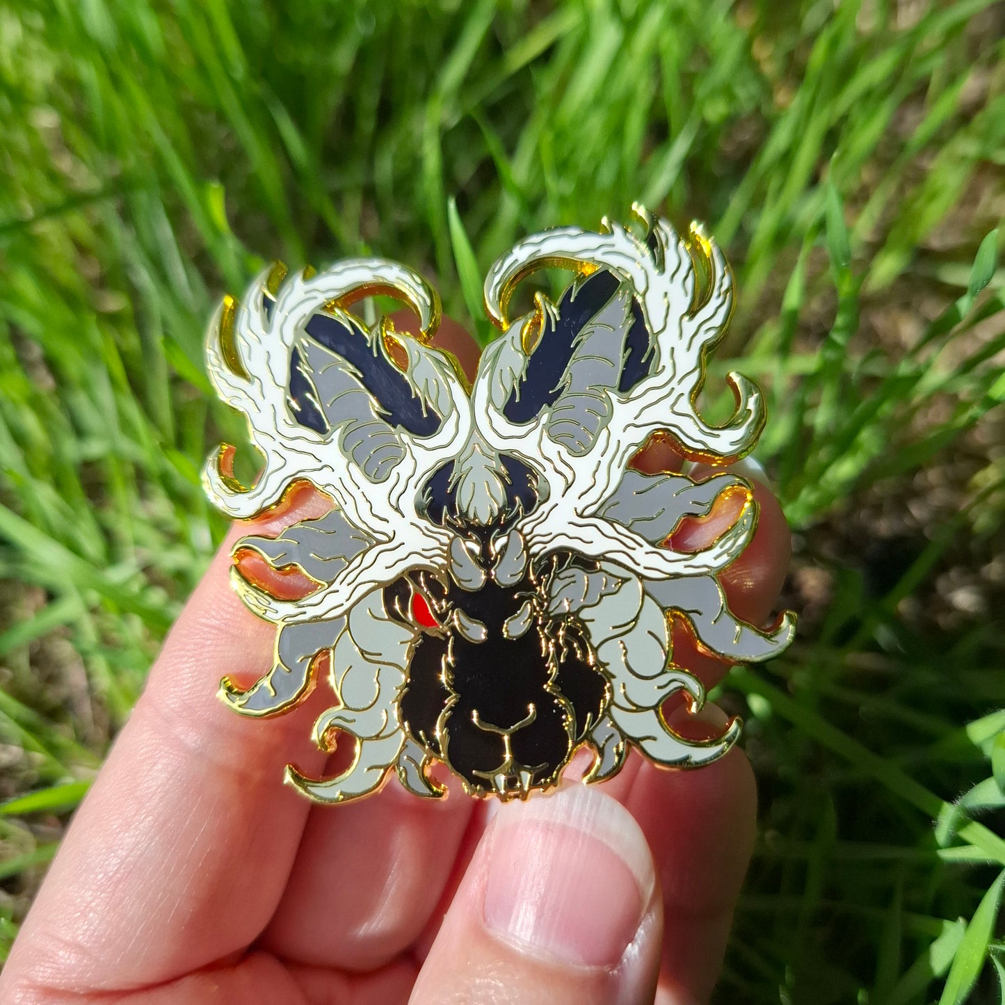 Jackalope Gold Distorted Cryptid Enamel Pin