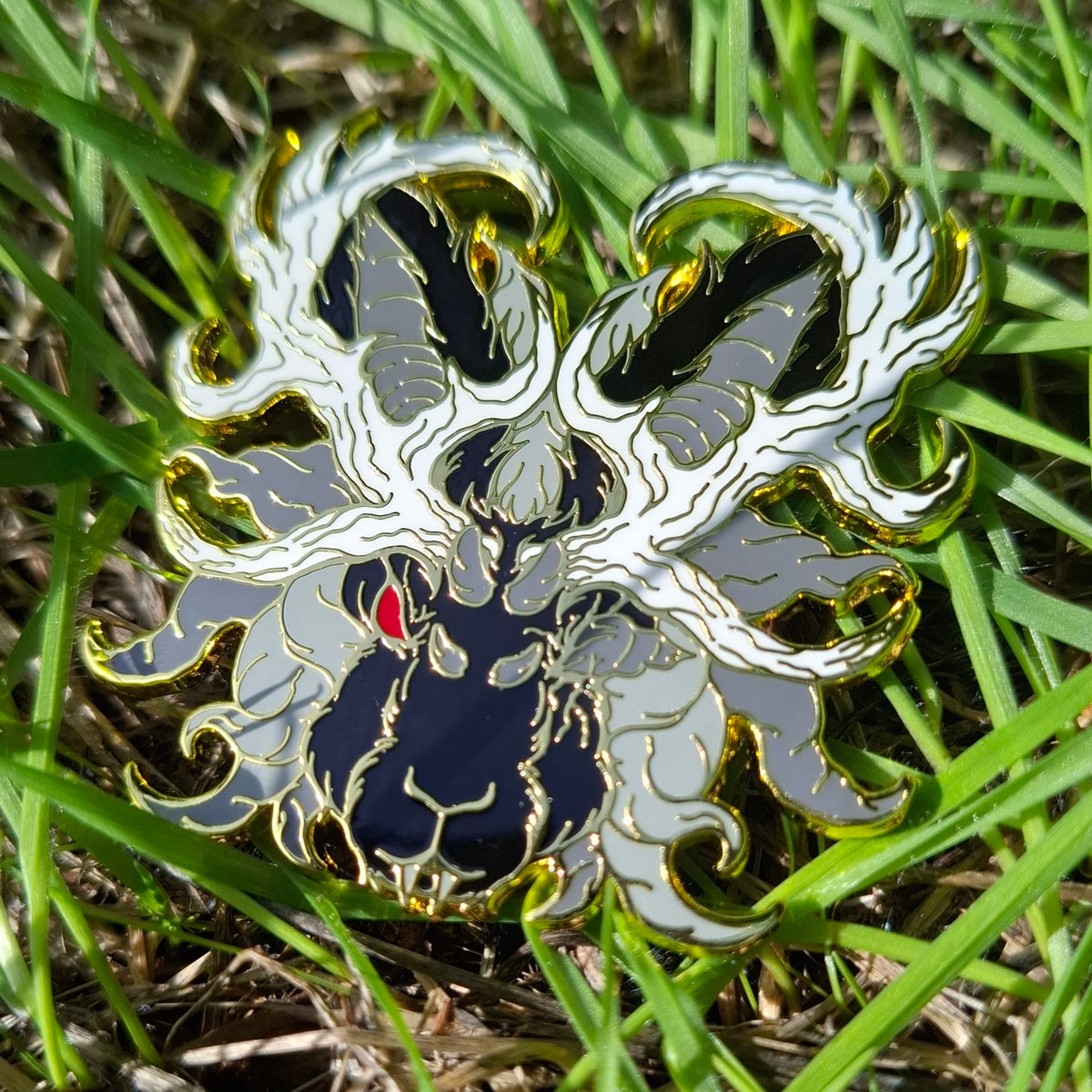 Jackalope Gold Distorted Cryptid Enamel Pin