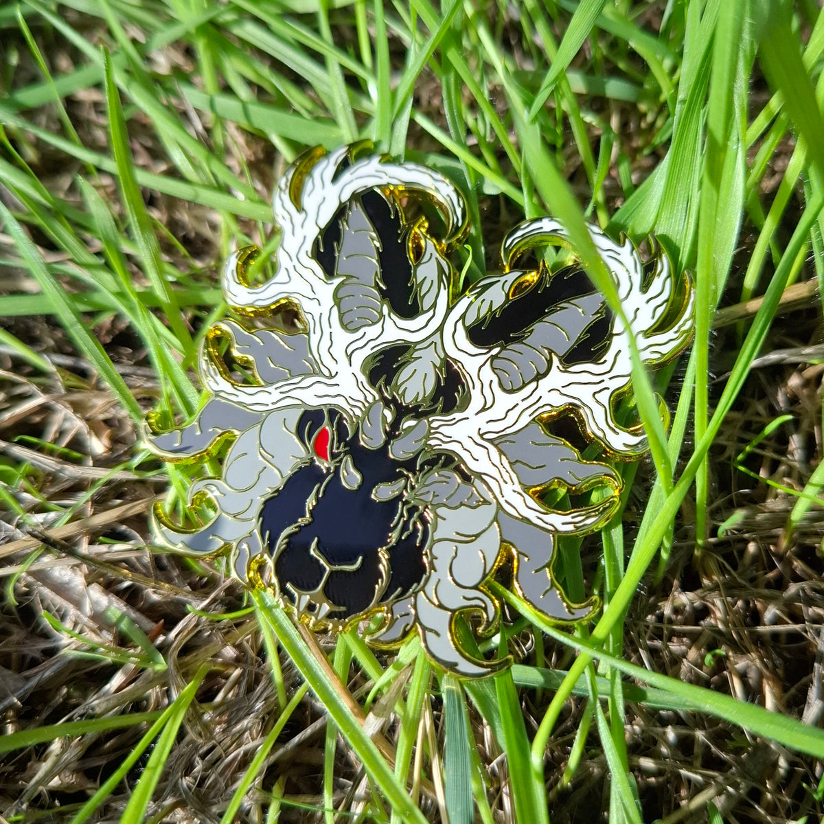Jackalope Gold Distorted Cryptid Enamel Pin