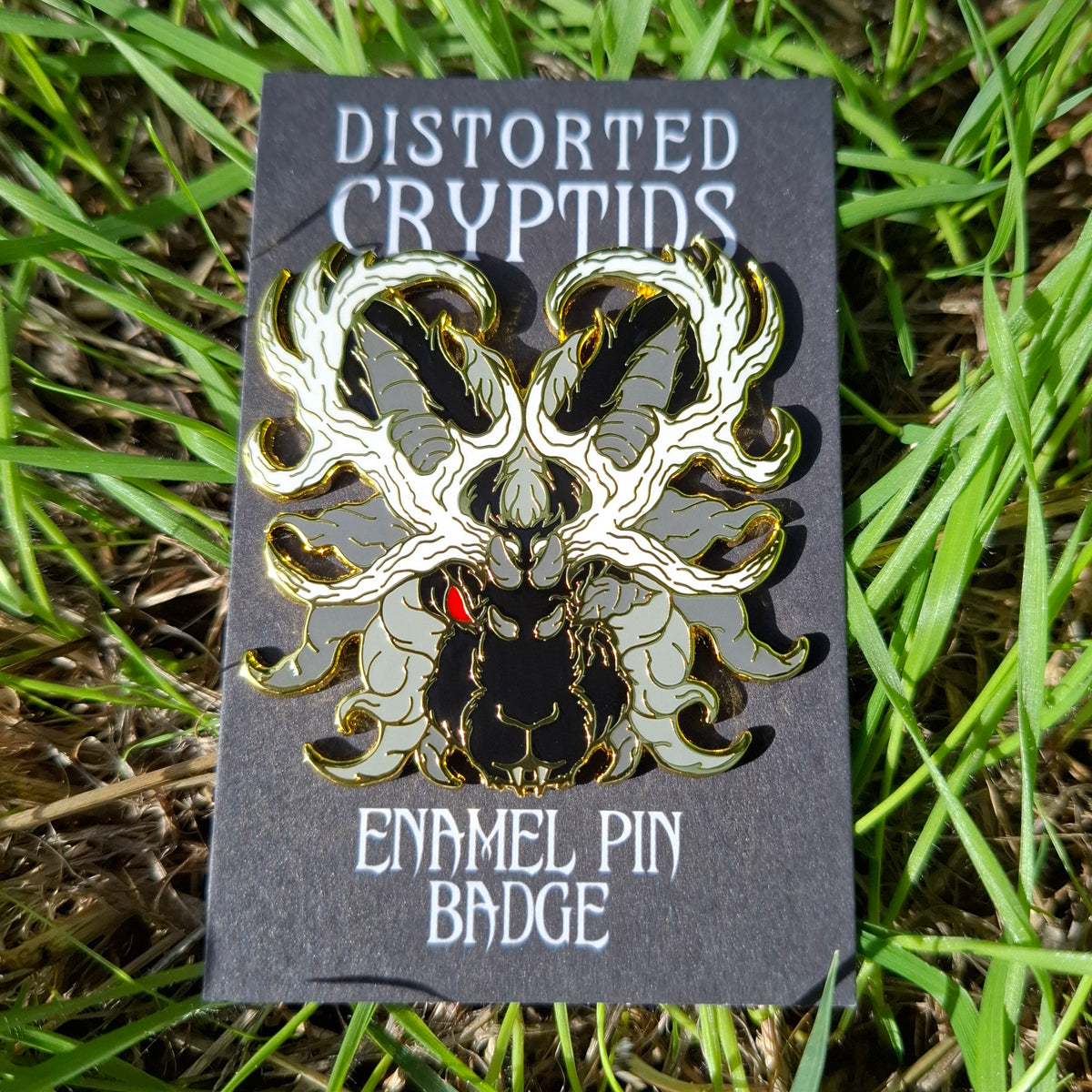 Jackalope Gold Distorted Cryptid Enamel Pin