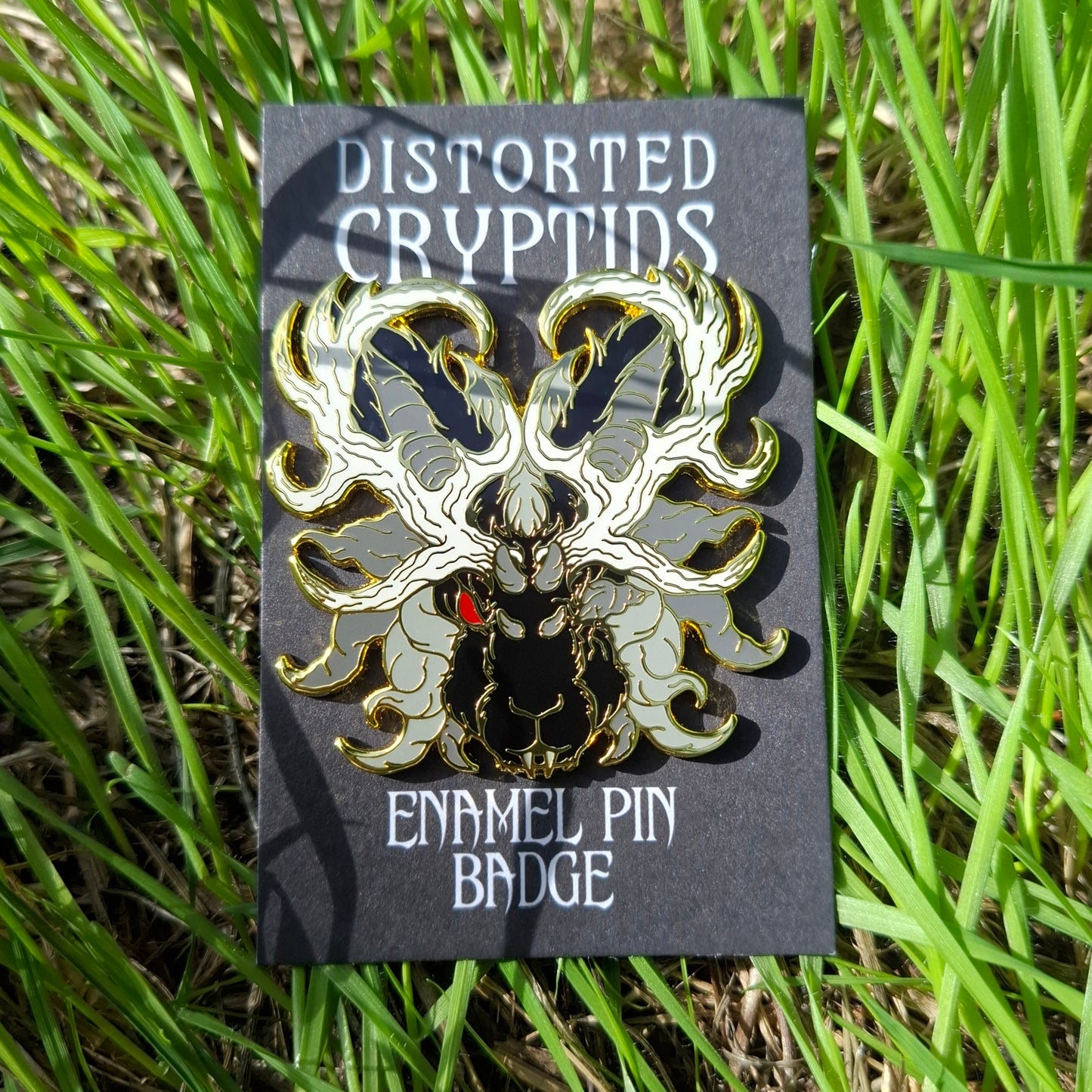 Jackalope Gold Distorted Cryptid Enamel Pin