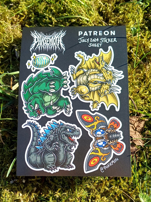 Chibi Kaiju A6 Sticker Sheet